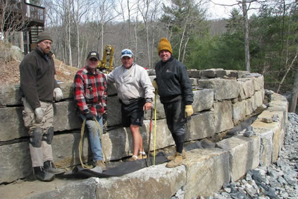 “THE WALL BUILDERS”<br /> L-R John Savage with Mark, Biz & Wes Reed 2009