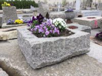 one-of-a-kind reclaimed granite planters